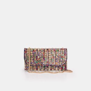 Multi-Colour Stone Embellished Clutch
