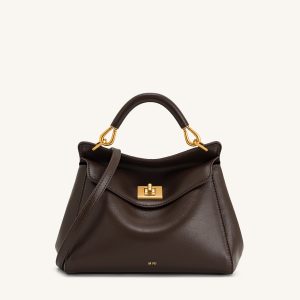 Lucia Classic Top Handbag - Dark Brown