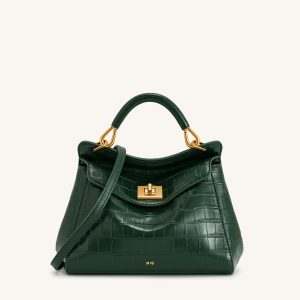 Lucia Classic Top Handbag - Green Croc