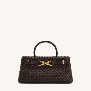 Elora Woven Tote Bag - Dark Brown
